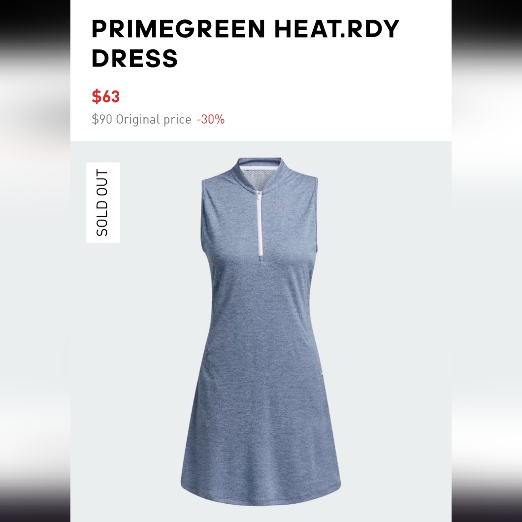 Adidas Primegreen Golf Dress Heat Ready